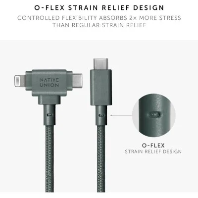 Native Union 2-In-1 Charging Cable 1.8M - Green